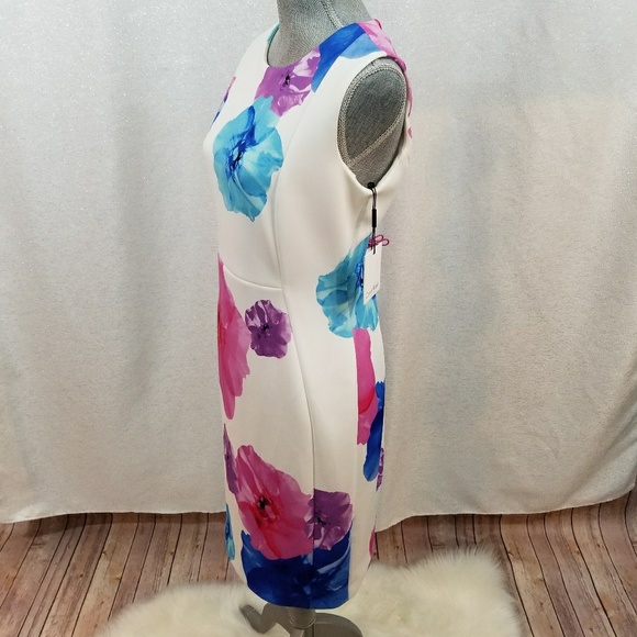NWT Calvin Klein Floral Scuba Sheath Dress - Picture 5 of 8